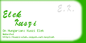 elek kuszi business card